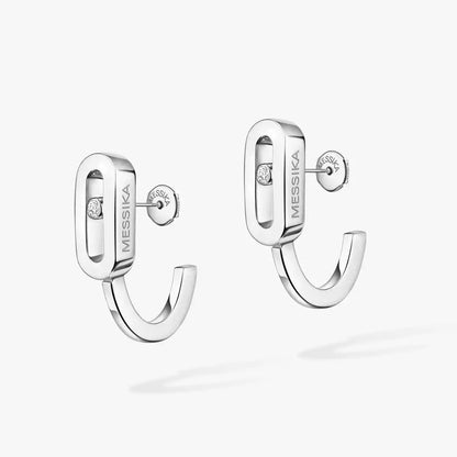 [AuraJewelry]Diamond Mini Hoop Earrings Move Classique