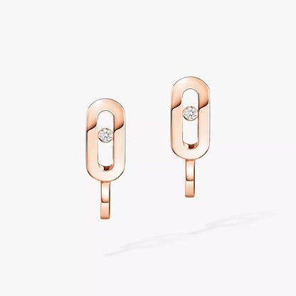[AuraJewelry]Diamond Mini Hoop Earrings Move Classique