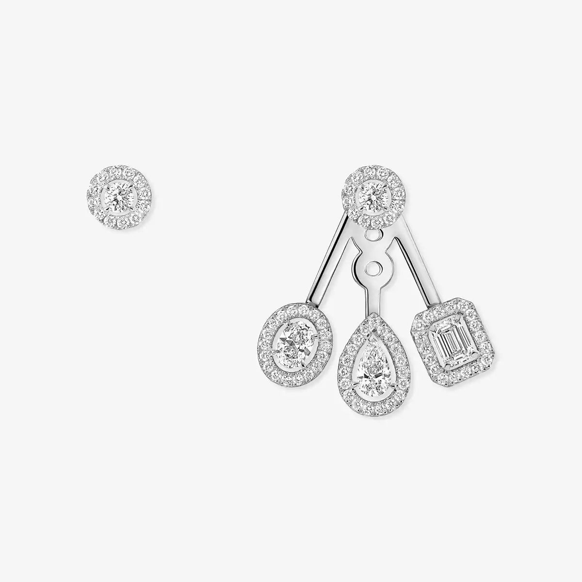 [AuraJewelry] My Twin Trio  Diamond Earrings