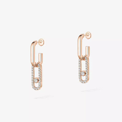 [AuraJewelry]Move Link Diamond Earrings
