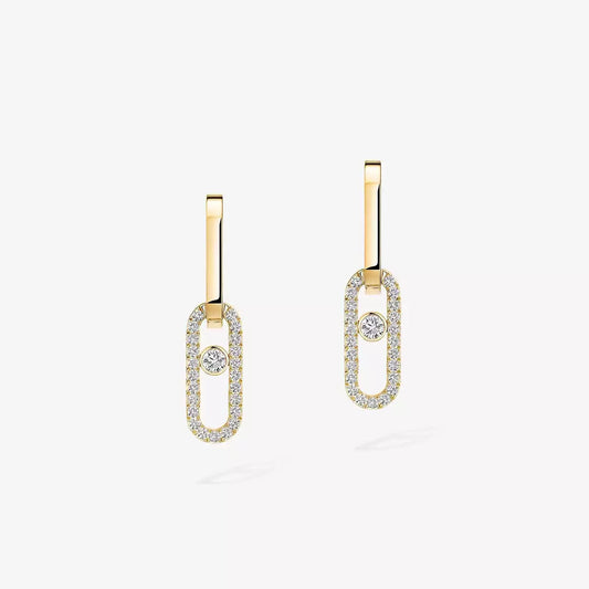 [AuraJewelry]Move Link Diamond Earrings