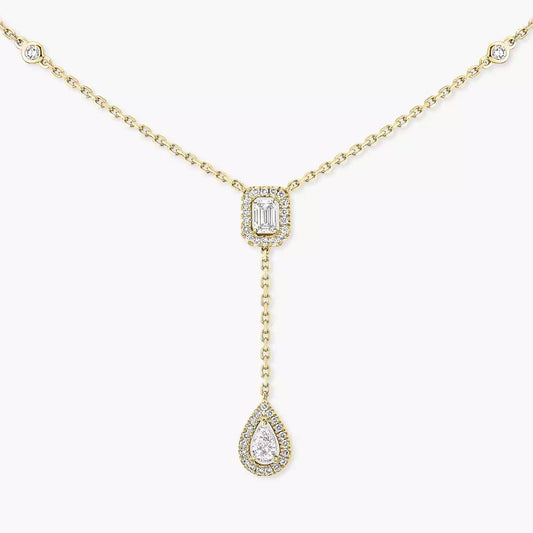 [AuraJewelry]Gold Diamond Tie Necklace