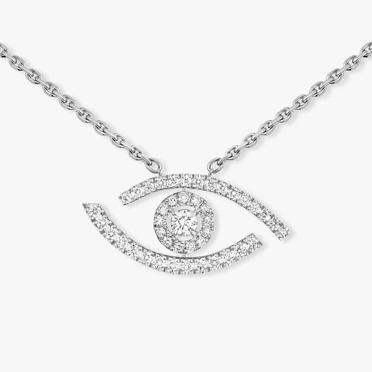 [AuraJewelry]Pave_ Diamond Necklace Lucky Eye
