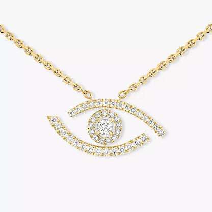 [AuraJewelry]Pave_ Diamond Necklace Lucky Eye