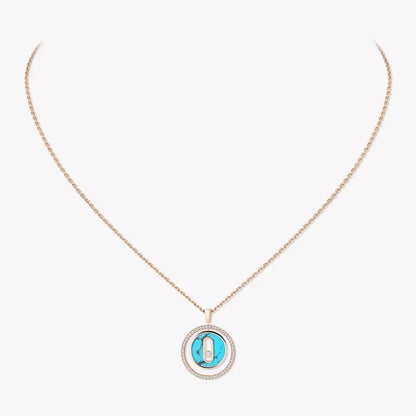 [AuraJewelry]Lucky Move Diamond Necklace in Rose Gold and White Mother-of-Pearl