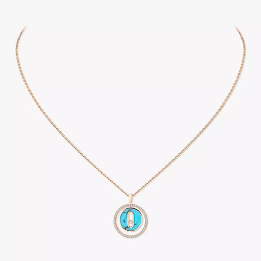 [AuraJewelry]Lucky Move Diamond Necklace in Rose Gold and White Mother-of-Pearl