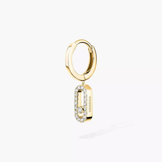 [AuraJewelry]Move Uno Single Diamond Hoop Earring