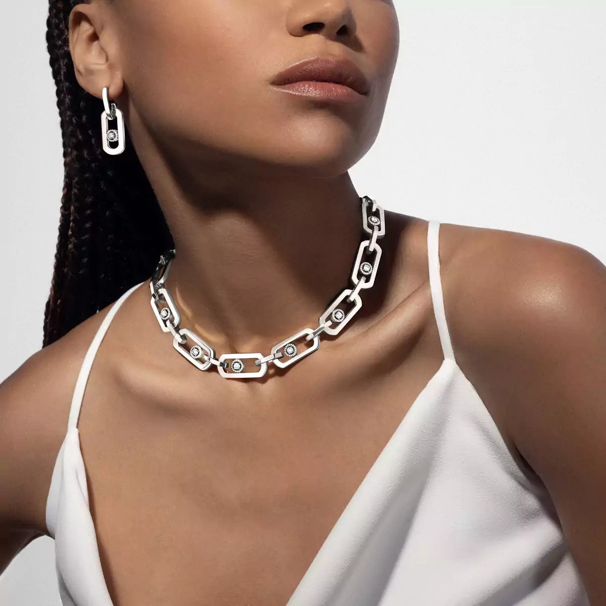 [AuraJewelry]So Move XL Diamond Pendant Earrings