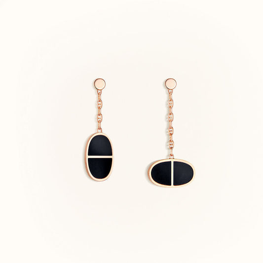 ¡®AuraJewelry¡¯CHAINE VERSO BLACK CERAMIC EARRINGS