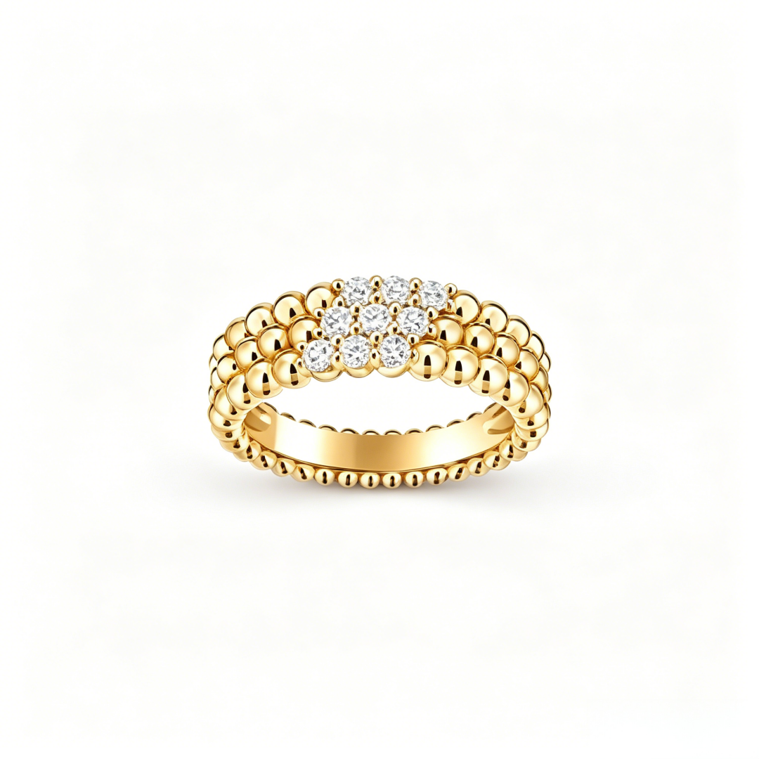 [AuraJewelry] THREE-ROW DIAMOND RING