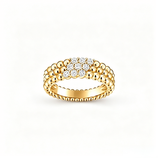 [AuraJewelry] THREE-ROW DIAMOND RING