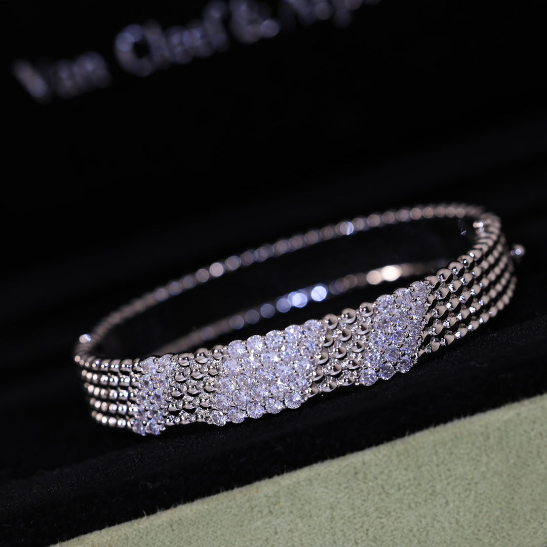 [AuraJewelry]  FIVE-ROW DIAMOND BRACELET