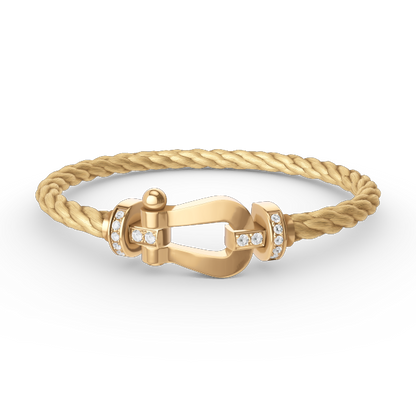 ¡®AuraJewelry¡¯FORCE LARGE HORSESHOE HALF DIAMOND BRACELET GOLD