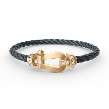 ¡®AuraJewelry¡¯FORCE LARGE HORSESHOE HALF DIAMOND BRACELET GOLD