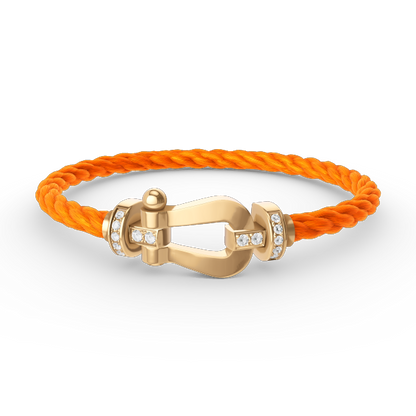 ¡®AuraJewelry¡¯FORCE LARGE HORSESHOE HALF DIAMOND BRACELET GOLD
