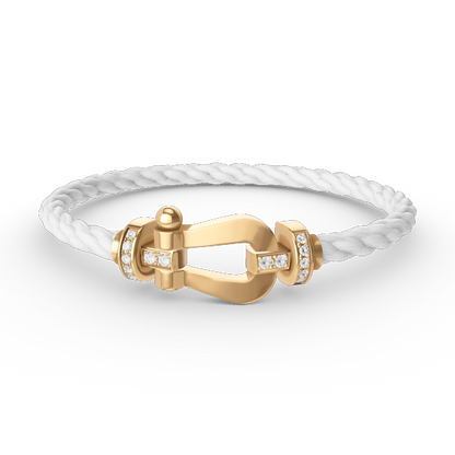 ¡®AuraJewelry¡¯FORCE LARGE HORSESHOE HALF DIAMOND BRACELET GOLD