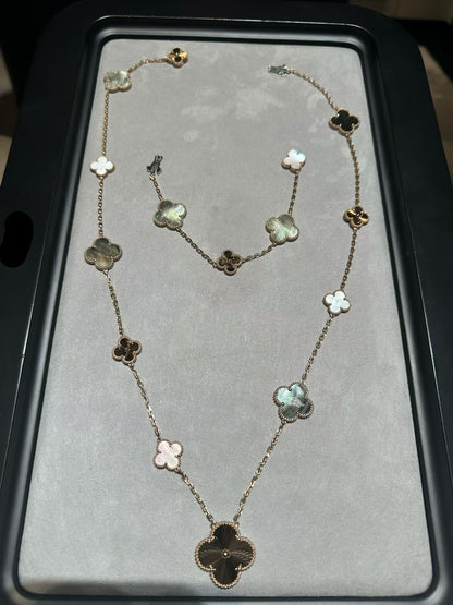 [¡®AuraJewelry¡¯] 25 NEW CLOVER 15 MOTIFS GRAY MOTHER-OF-PEARL