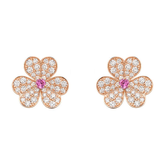 ¡®AuraJewelry¡¯FRIVOLE PINK GOLD FLOWER DIAMOND EARRINGS