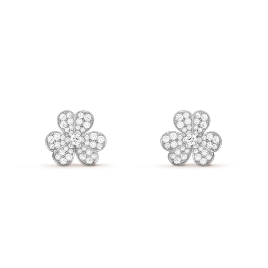 ¡®AuraJewelry¡¯FRIVOLE SILVER FLOWER DIAMOND EARRINGS