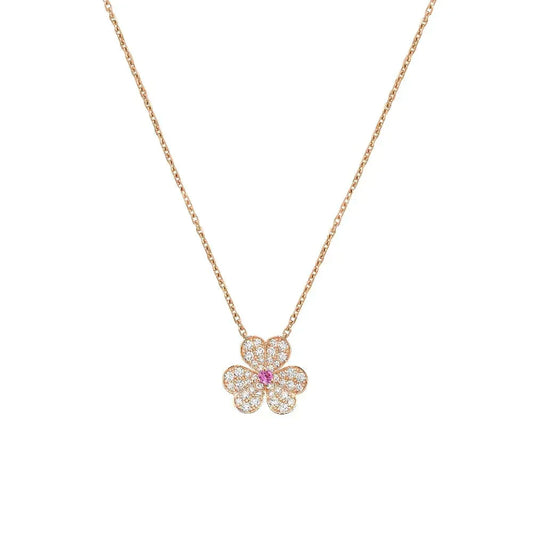 ¡®AuraJewelry¡¯FRIVOLE ROSE GOLD FLOWER DIAMOND NECKLACE