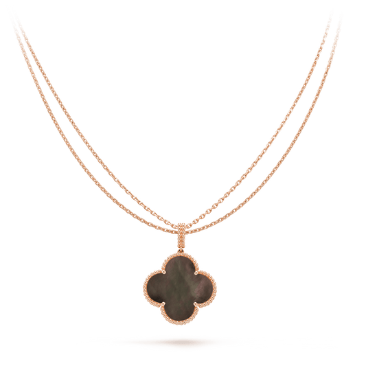 ¡®AuraJewelry¡¯CLOVER 25MM GOLD DARK MOP BIG CLOVER NECKLACE