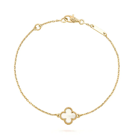 ¡®AuraJewelry¡¯CLOVER WHITE MOP SINGLE FLOWER BRACELET