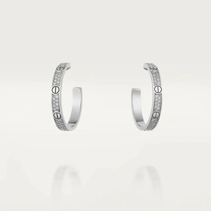 ¡®AuraJewelry¡¯LOVE DIAMOND SILVER HOOP EARRINGS