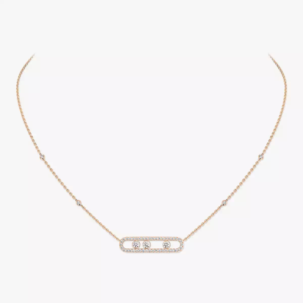 [AuraJewelry] Move Pave_ Rose Gold Diamond Necklace