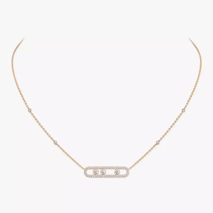 [AuraJewelry] Move Pave_ Rose Gold Diamond Necklace