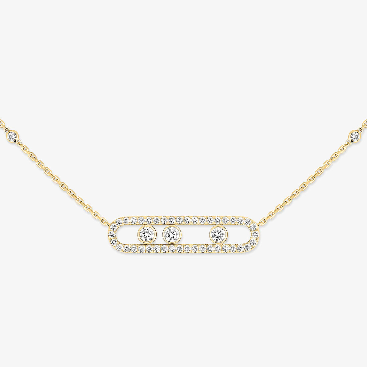 [AuraJewelry] Move Pave_ Rose Gold Diamond Necklace