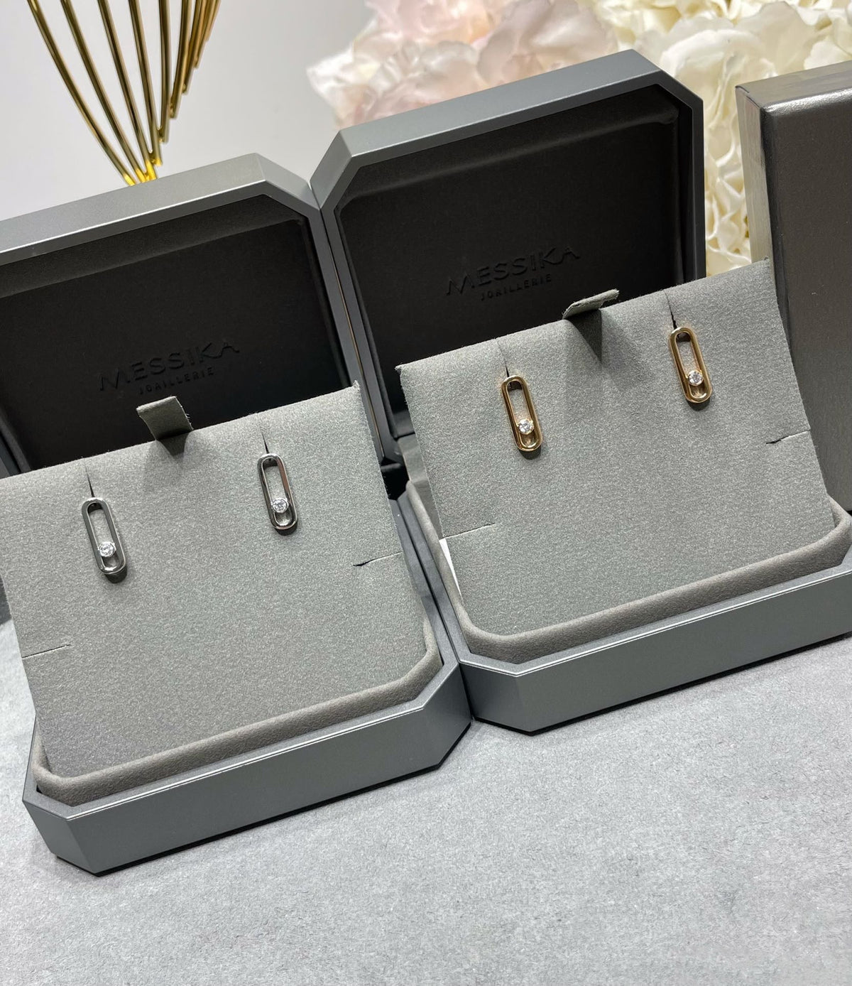 [AuraJewelry]MOVE UNO SMALL 1 DIAMOND EARRINGS