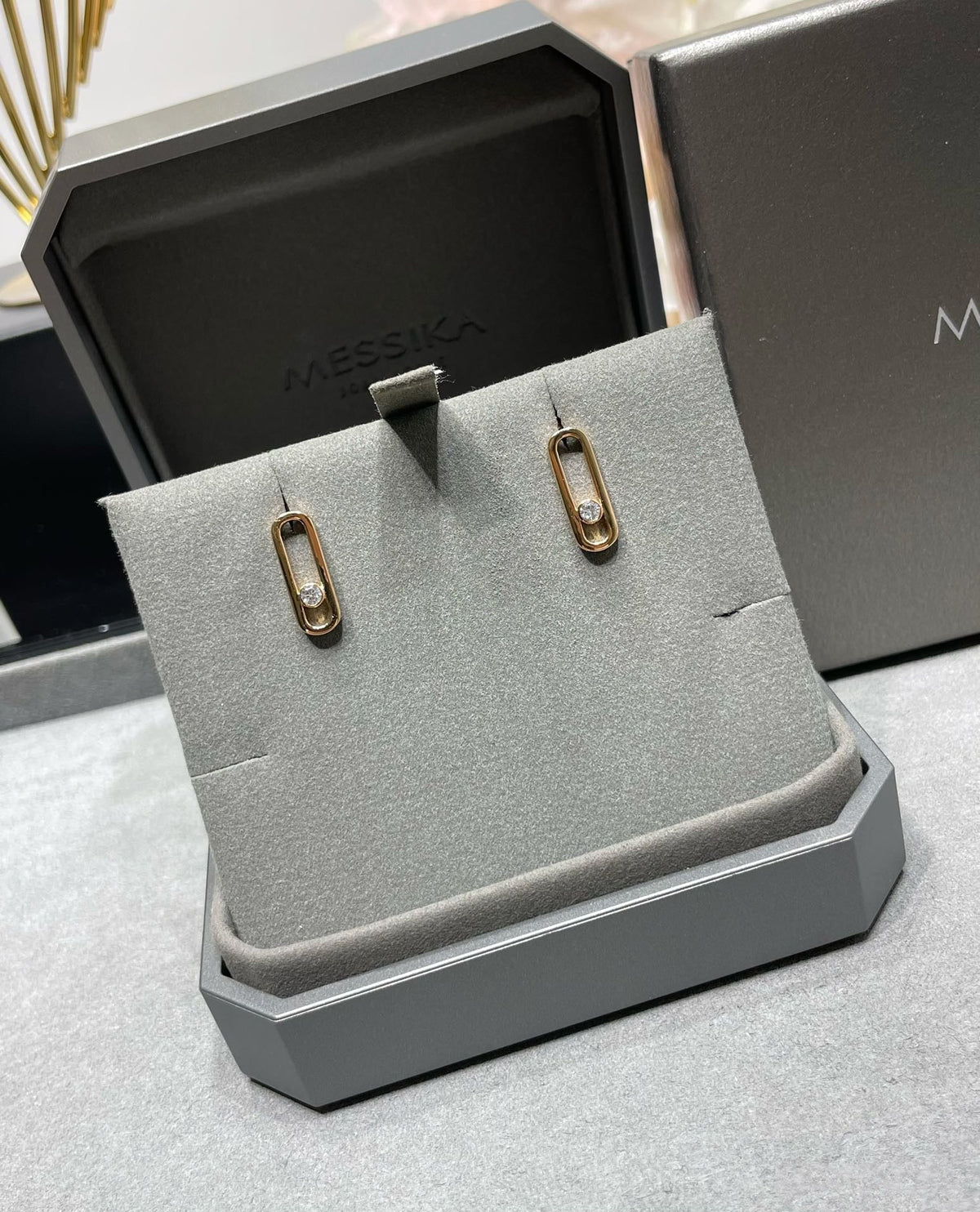 [AuraJewelry]MOVE UNO SMALL 1 DIAMOND EARRINGS