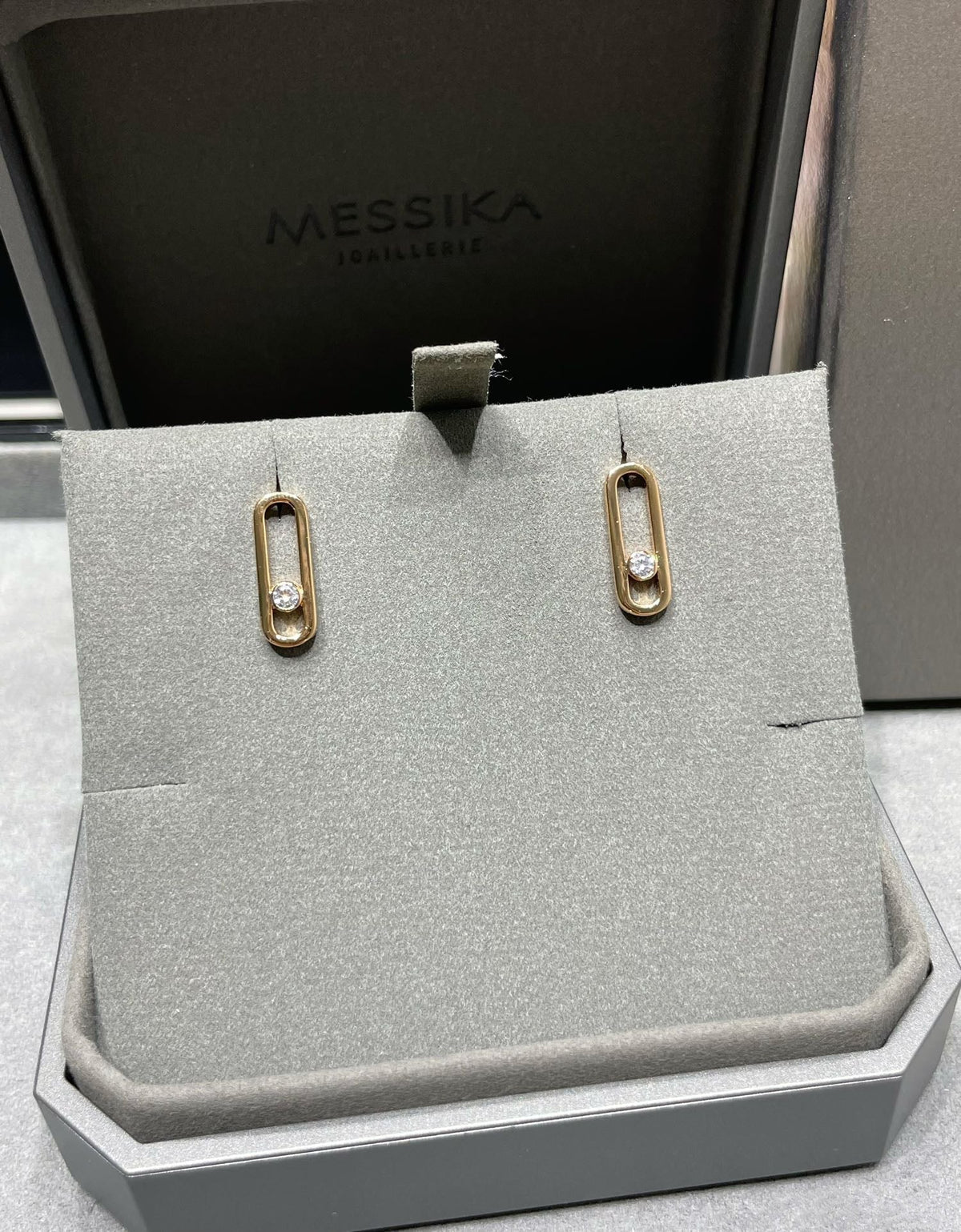 [AuraJewelry]MOVE UNO SMALL 1 DIAMOND EARRINGS