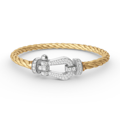 ¡®AuraJewelry¡¯FORCE LARGE HORSESHOE FULL DIAMOND BRACELET SILVER