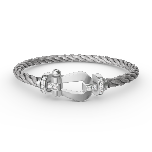 ¡®AuraJewelry¡¯FORCE LARGE HORSESHOE HALF DIAMOND BRACELET SILVER