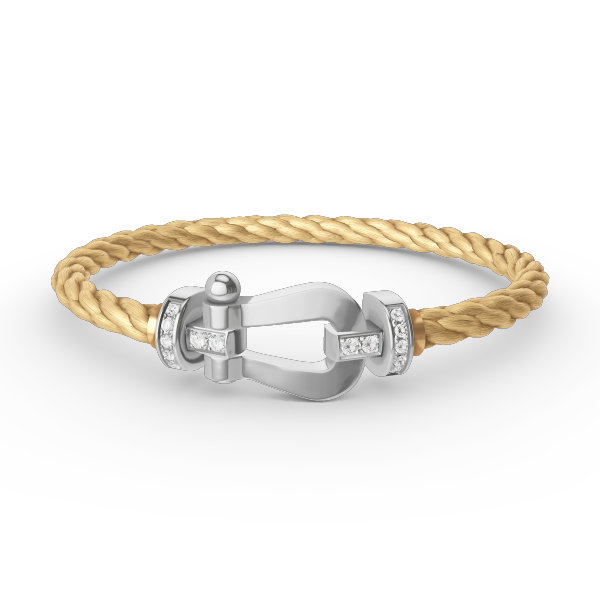 ¡®AuraJewelry¡¯FORCE LARGE HORSESHOE HALF DIAMOND BRACELET SILVER