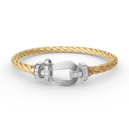 ¡®AuraJewelry¡¯FORCE LARGE HORSESHOE HALF DIAMOND BRACELET SILVER