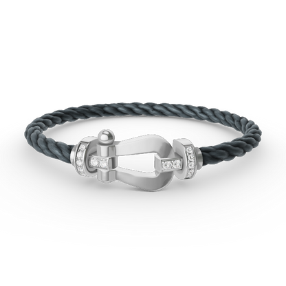 ¡®AuraJewelry¡¯FORCE LARGE HORSESHOE HALF DIAMOND BRACELET SILVER