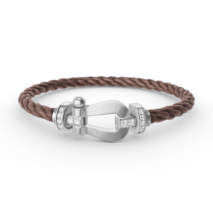 ¡®AuraJewelry¡¯FORCE LARGE HORSESHOE HALF DIAMOND BRACELET SILVER