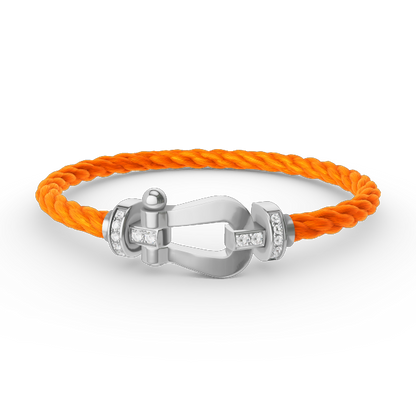 ¡®AuraJewelry¡¯FORCE LARGE HORSESHOE HALF DIAMOND BRACELET SILVER
