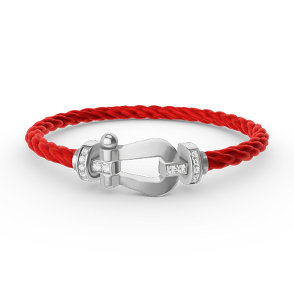 ¡®AuraJewelry¡¯FORCE LARGE HORSESHOE HALF DIAMOND BRACELET SILVER