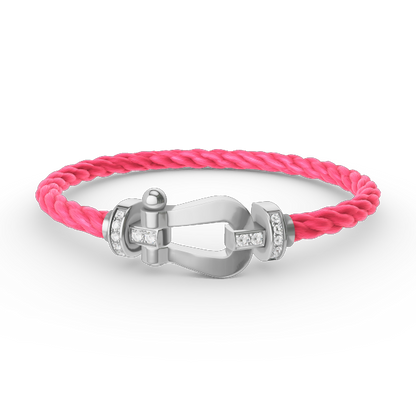 ¡®AuraJewelry¡¯FORCE LARGE HORSESHOE HALF DIAMOND BRACELET SILVER