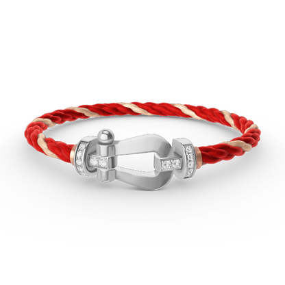¡®AuraJewelry¡¯FORCE LARGE HORSESHOE HALF DIAMOND BRACELET SILVER
