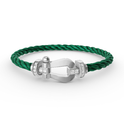 ¡®AuraJewelry¡¯FORCE LARGE HORSESHOE HALF DIAMOND BRACELET SILVER