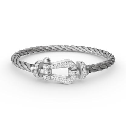 ¡®AuraJewelry¡¯FORCE LARGE HORSESHOE FULL DIAMOND BRACELET SILVER
