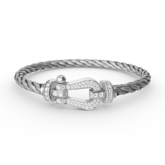 ¡®AuraJewelry¡¯FORCE LARGE HORSESHOE FULL DIAMOND BRACELET SILVER