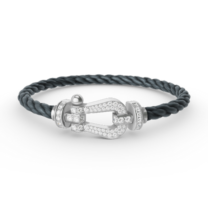¡®AuraJewelry¡¯FORCE LARGE HORSESHOE FULL DIAMOND BRACELET SILVER
