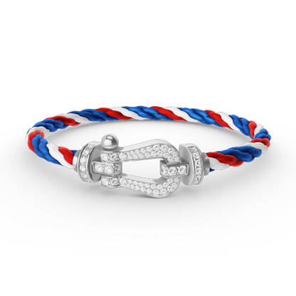 ¡®AuraJewelry¡¯FORCE LARGE HORSESHOE FULL DIAMOND BRACELET SILVER