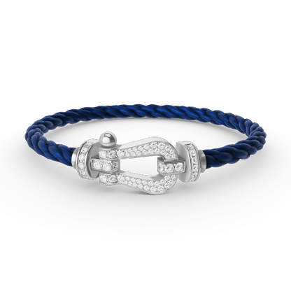 ¡®AuraJewelry¡¯FORCE LARGE HORSESHOE FULL DIAMOND BRACELET SILVER