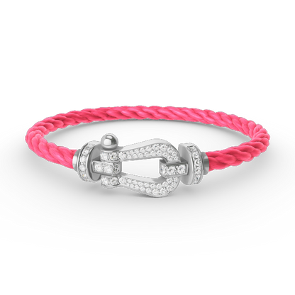 ¡®AuraJewelry¡¯FORCE LARGE HORSESHOE FULL DIAMOND BRACELET SILVER
